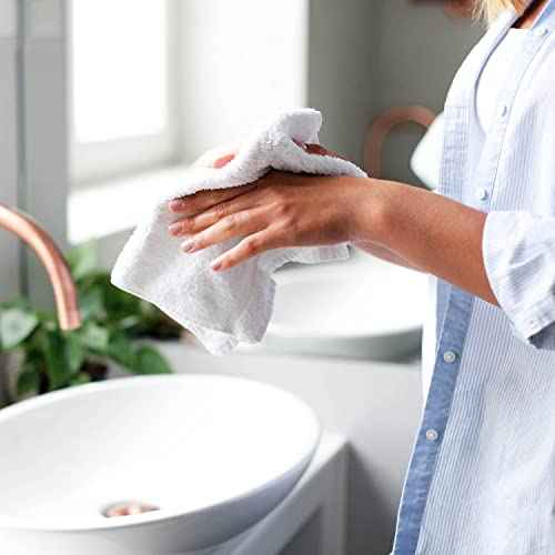 24 Pack Wash Cloths | Multicolour 100% Cotton Extra Absorbent Face Towels | Soft, Quick Dry Washcloths for Bathroom, Spa, Gym, Baby & Travel (24 Packs (12x12))