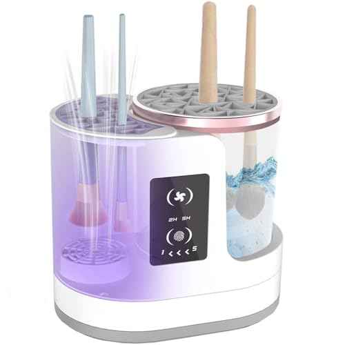 Electric Makeup Brush Cleaner & Dryer-Fast, Makeup Brush Cleaner Machine, 3 In 1 Efficient Brush Cleaning, Drying, and Sanitizing for Flawless, Hygienic Makeup Application