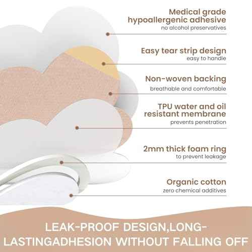 50 PCS Castor Oil Patches, Castor Oil Belly Button Patch, Disposable Organic Cotton Self-Adhesive Pads, Anti Leakage Design, Breathable & Portable, No Wash (Flowers, Beige)
