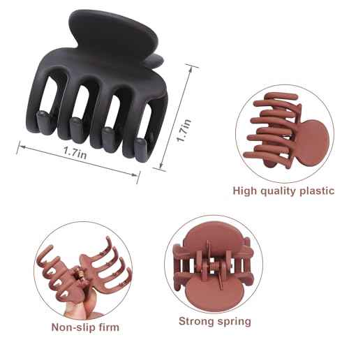 6 Pcs Hair Clips Small Claw Clips for Thin Hair Medium Matte Non-slip Hair Accessories for Women and Girls (Brown)