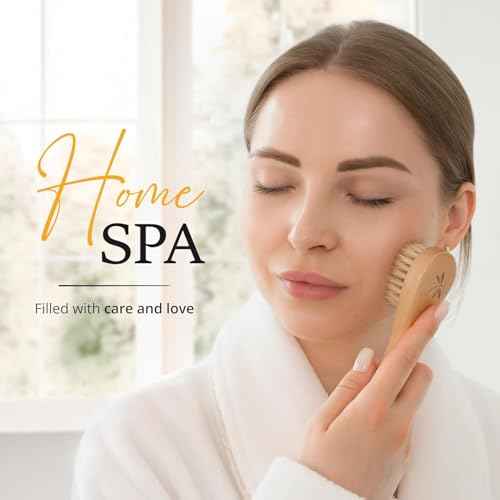 Belula Dry Brushing Body Brush Set - Natural Boar Bristle Body Brush, Exfoliating Face Brush & Bath Gloves - Ideal Dry Skin Brush for Lymphatic Drainage & Healthy Glowing Skin!