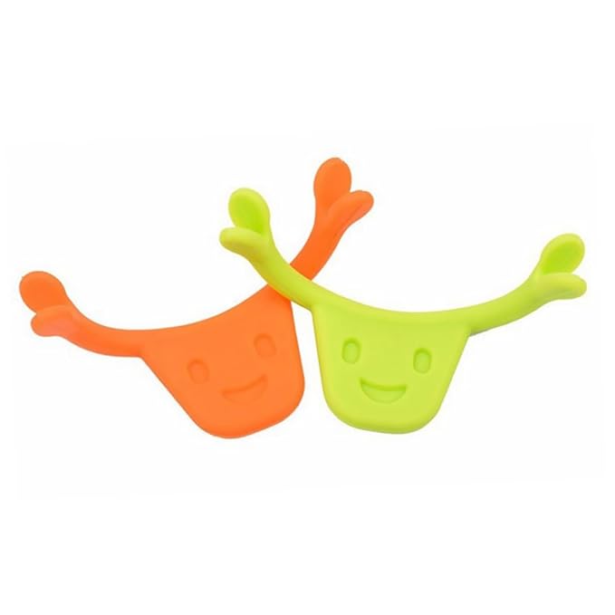 2pcs Smile Trainer Mouth Exerciser Edible Silicone for Facial Muscle Stretching and Lifting Smile Line Enhancer and Jawline Toning Green Orange