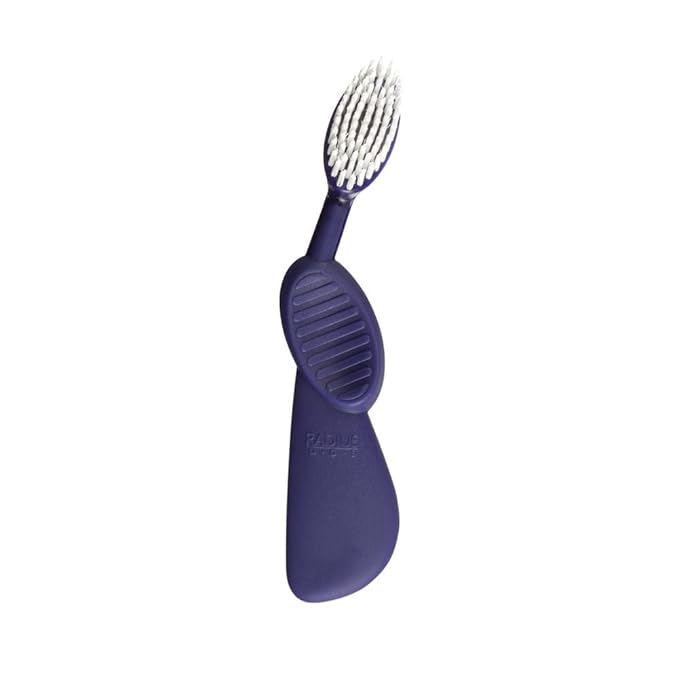 RADIUS Flex Brush with Soft Bristles Toothbrush BPA Free & ADA Accepted Designed to Improve Gum Health & Reduce Issues - Right Hand - Black/Purple - Pack of 1