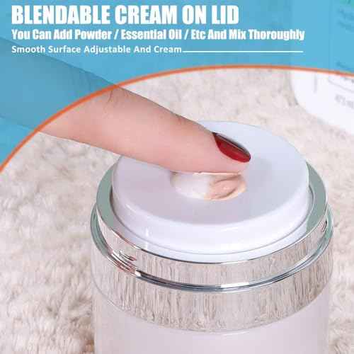 Airless Pump Jar, 1.7 oz Airless Pump Bottles, Travel Lotion Container ? Vacuum Dispenser for Cream ? Leak-Proof TSA-Friendly Design Keeps Cream Fresh ? Multi-Purpose for Lotion, Sunscreen (2 Pack)