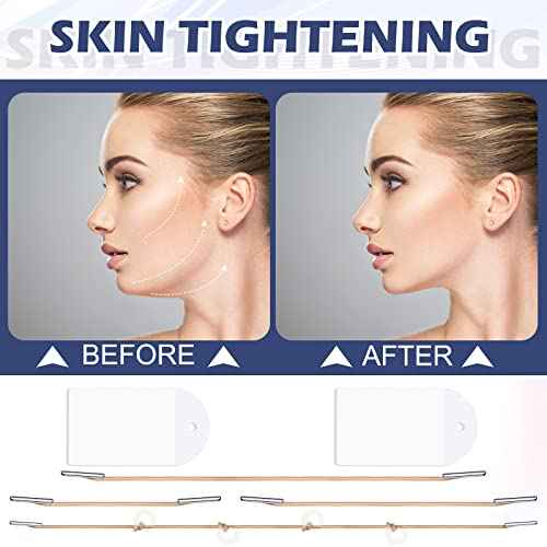 Maitys 204 Pieces Face Lift Tapes with Lifting Rope Sets 180 Pieces Face Tape Invisible Adhesive Patch Quick Band Neck and Eye Patch for Women Ladies Beauty