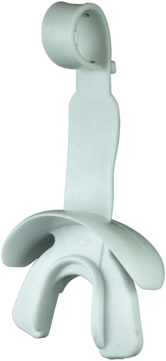 DAMAGE CONTROL Mouthguard with Permanent Helmet Strap, Youth Mouth Guard to Protect Lips & Teeth, No Boiling Pacifier, Breathable Binky Mouthpiece, Football Mouthpiece, Works with Braces (White)