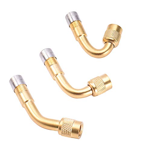 BESPORTBLE 3pcs Curved Tire Stem Extension Adapters for Easy Inflation Inflating Mouth Converter for Cars Trucks Rvs and Trailer