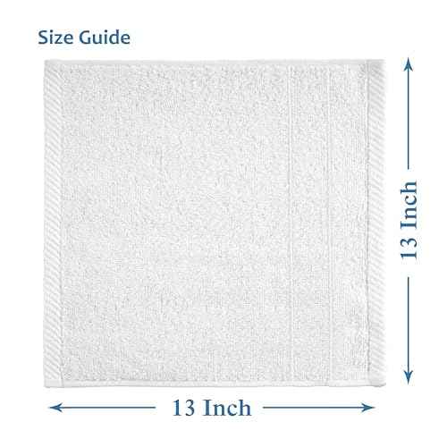 Casa Platino 100% Cotton Washcloths 6 Pack - Spa & Salon Quality Face Towels - Ring Spun, Soft & Absorbent Wash Cloth Rags for Body, Beauty, Home, Gym - Fingertip Towels - 13"x13", White Washcloths