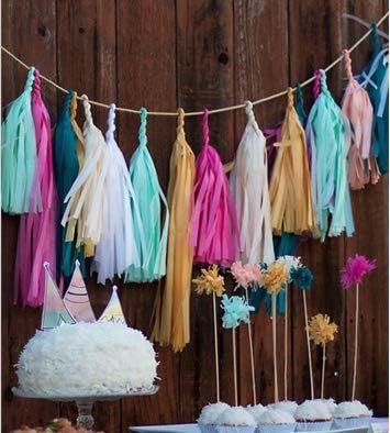 9.8in Silver Tissue Paper Tassel DIY Hanging Paper Decorations Party Garland Decor for Parties, Weddings, Festivals, Baby Showers - 20PCS (25cm)