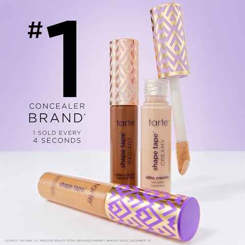 tarte shape tape radiant concealer ? Medium-Coverage, Radiant Finish for Under Eye Concealer for Dark Circles, Fine Lines, Redness & Discoloration, Hydrating, Vegan, Cruelty Free