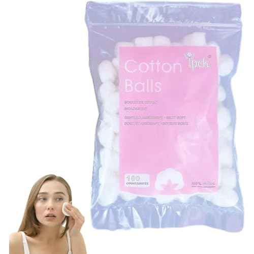 White Cotton Balls - Soft Cotton Wool | House Necessary Absorbent Delicate Lightweight Cotton Balls and Swabs for Sensitive Skin Household Needs Outdoor Traveling Everyday Use