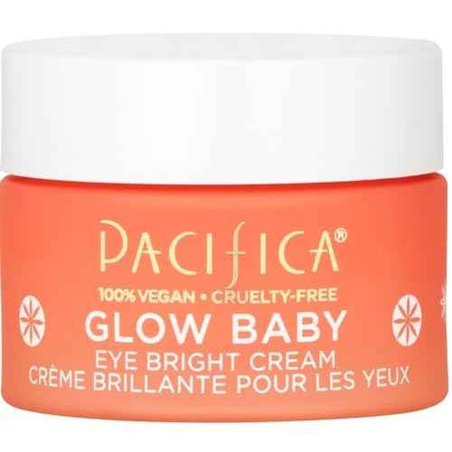 Pacifica Glow Baby Brightening Eye Cream ? Vitamin C Under Eye Cream for Dark Circles & Puffiness, Caffeine-Infused Eye Brightener for Tired Eyes Fragrance-Free 0.5 oz Clean Vegan Dermatologist Tested