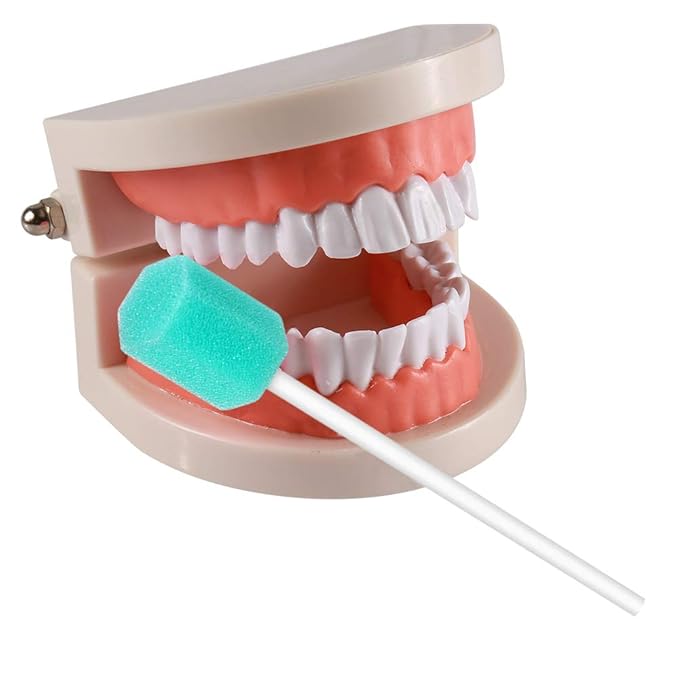 Disposable Mouth Swabs Sponge - Unflavored,Sterile Oral Swabs Dental Swabsticks for Mouth Cleaning (50PCS）