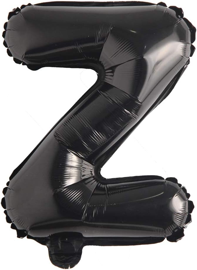 Black 28 inch Letter Balloons Alphabet Number Balloons Foil Mylar Party Wedding Bachelorette Birthday Bridal Baby Shower Graduation Anniversary Celebration Decoration (Can not Float) (28 inch Black Z)