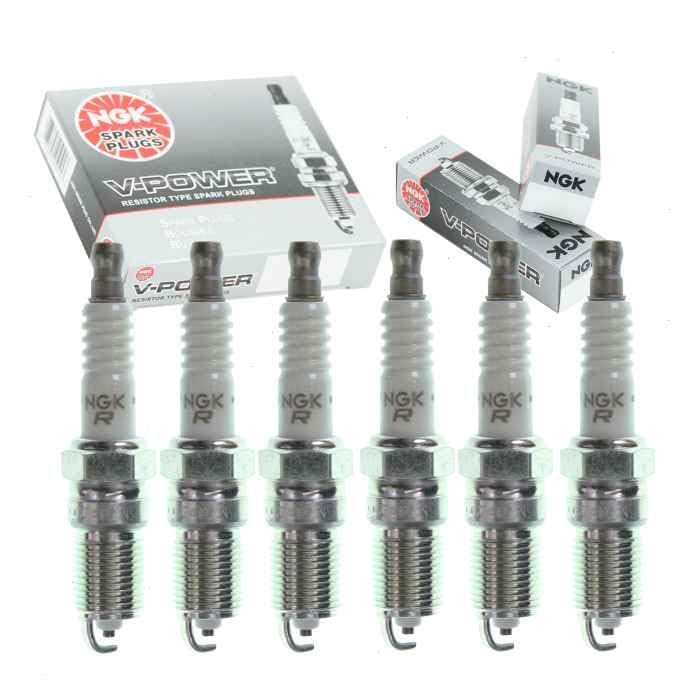 6 pc NGK V-Power Spark Plugs compatible with Chevrolet Impala 3.4L 3.8L V6 2000-2005