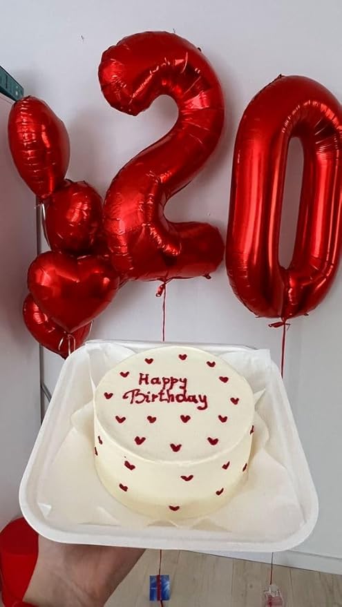 Red Number 0 Balloon 40 Inch, 0 Balloon Numberfor 10th 20th 30th 40th 50th 60th Birthday Decorations, Red Party Supplies for Men Women