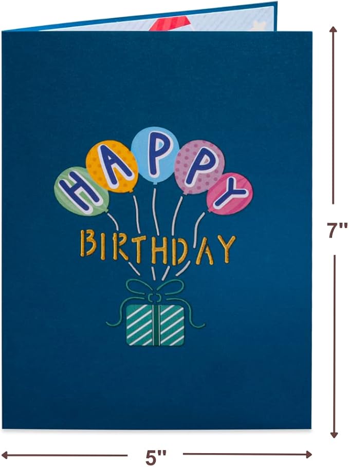 Paper Love 3D Pop Up Birthday Card, Birthday Dog, For Unisex Kids and Adults, 5" x 7" Cover - Includes Envelope and Note Tag