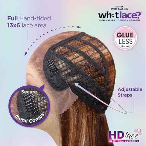 Sensationnel What Lace 13X6 Wigs - Latisha Lacefrontal Hand Tied Glueless Synthetic With Natural Density Preplucked Hairline (Off Black 1B)