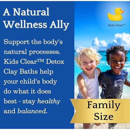 Kids Clear Detox Clay Bath, 100% Pure Sodium Bentonite - Cleansing and Purifying, by -Evenbetternow LLC ? 6 lb (96 oz) Family Value Size
