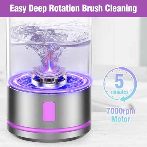 Electric Makeup Brush Cleaner Machine - 2 in 1 Automatic Spinning Cosmetic Brush Washer, Portable Makeup Brushes Cleanser for All Foundation Brush Types and Beauty Sponges