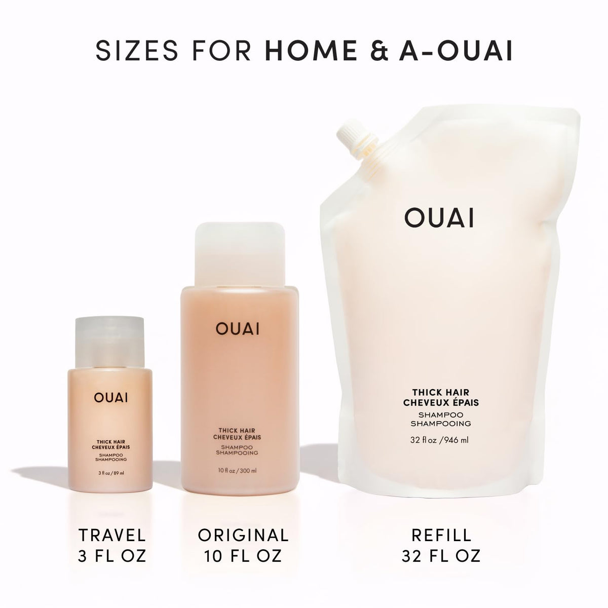 OUAI Thick Hair Shampoo - Hydrating Shea Butter Shampoo for Full, Frizzy Hair - Deeply Moisturizing, Detangling, Split Ends - Marshmallow Root, Avocado Oil & Keratin - Sulfate Free 10 Oz
