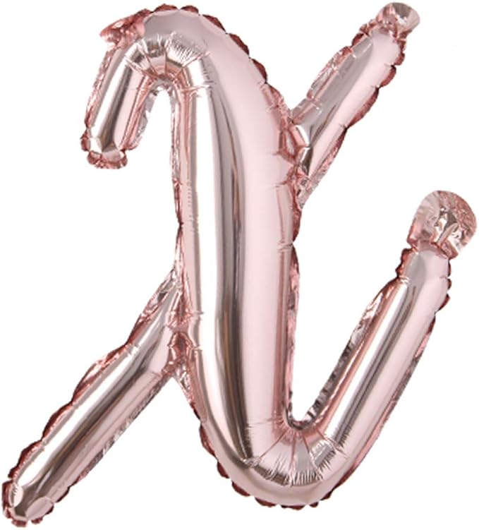 18 Inch Rose Gold Happy Birthday Balloons - Lowercase Letters Handwriting Style, Birthday Party Decoration (18 Inch Rose Gold x2)