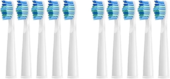 Replacement Electric Toothbrush Head Bristle Brush Refill,Compatible for Fairywill FW-D1/FW-D3/FW-D7(10 PCS WT)