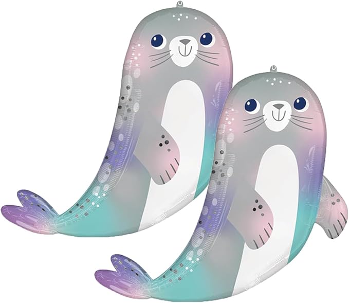 Set of 2 Under the Sea Seal Jumbo 30" Foil Party Balloons