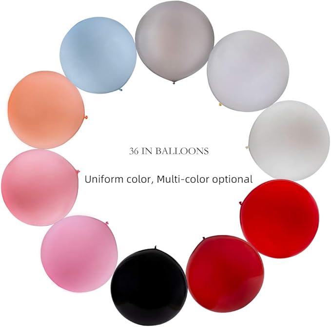 36 Inch Giant Round Balloons Red 6 Packs Latex Balloons for Photo Shoot Wedding Baby Shower Birthday Party Decorations