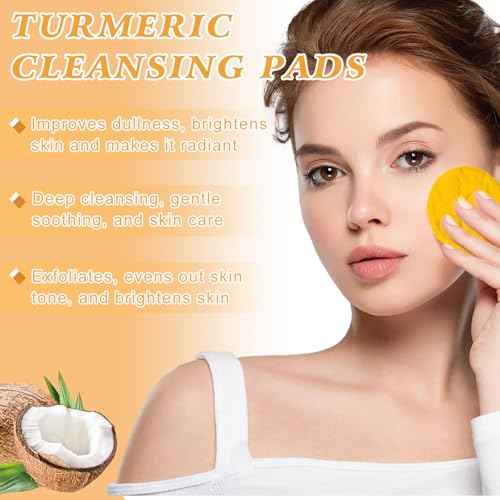 4Pcs Turmeric Wash and Care Three Piece Set,Turmeric Trio: Facial Wash,Cleansing Mousse & Soap for Skin Care,Turmeric Cleansing Exfoliating Pads,Turmeric Face Wash for Face & Body