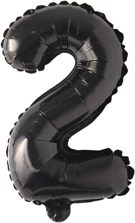 Black 28 inch Letter Balloons Alphabet Number Balloons Foil Mylar Party Wedding Bachelorette Birthday Bridal Baby Shower Graduation Anniversary Celebration Decoration (Can not Float) (28 inch Black 2)