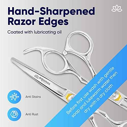 Equinox Professional Razor Edge Series Barber Hair Cutting Scissors - Japanese Stainless Steel Salon Scissors - 6.5¡± Overall Length - Fine Adjustment Tension Screw - Premium Shears for Hair Cutting