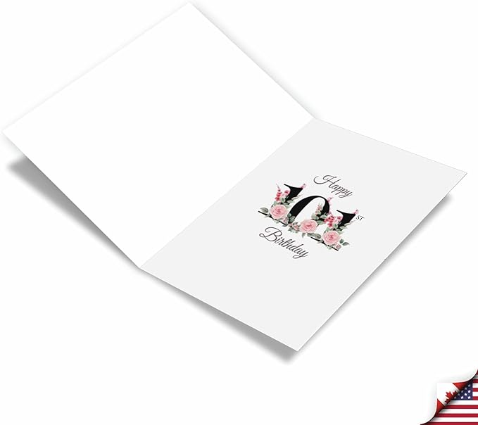 NobleWorks - 101th Milestone Birthday Greeting Card with 5 x 7 Inch Envelope (1 Card) Floral Age 101 C8267MBG