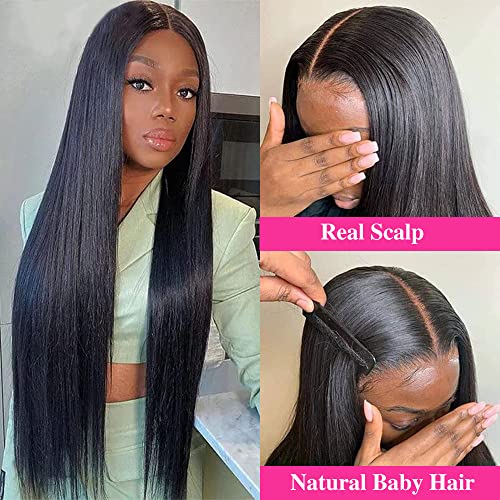 V Part Wigs Straight Brazilian Virgin Human Hair Wigs for Black Women Upgrade U Part Wigs Glueless Full Head Clip In Half Wig V Shape Wig No Leave Out 180% Density Natural Color 18"