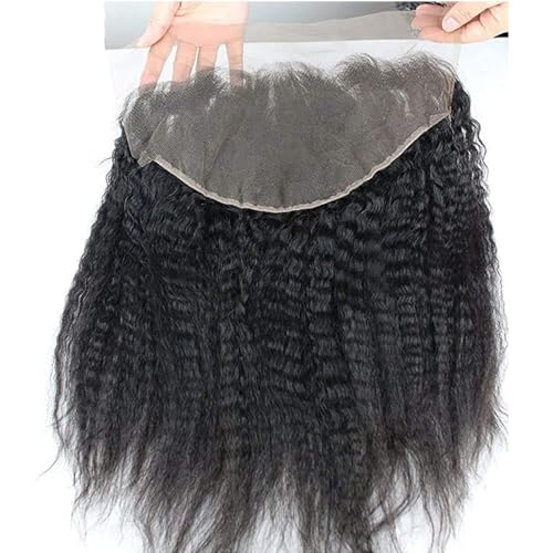 Dreambeauty 13¡¿6" Transparent Full Lace Frontal Closure Kinky Straight Ear to Ear Free Part Unprocessed Brazilian Virgin Human Hair Extensions With Baby Hair Bleached Knots Natural Color (18 Inch)