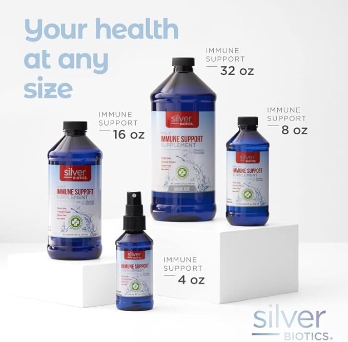 Silver Biotics Patented Multivalent SilverSol Technology | Ag₄O₄ 10 PPM Immune Support | Bio-Hacking Immune Building Natural Support | 8 Fl Oz
