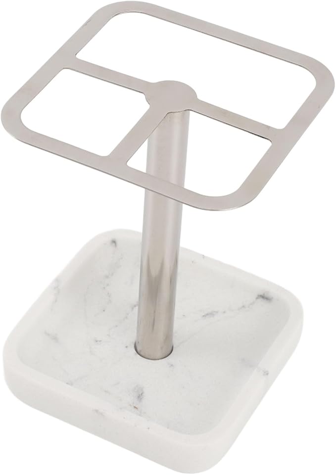 304 Stainless Steel Toothbrush Holder, Bathroom Toothpaste Storage Stand, Rustproof Metal Toothbrush Organizer Stand, 3 Slots Space Saving Toothpaste Organizer for Bathroom(Silver)