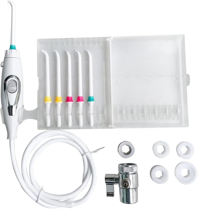 Water Flosser for Family Use, Oral Irrigator Non-Electric Safety Adjustable Faucet & Shower Spa, Water Pressure Dental Oral Care Tooth Cleaning.