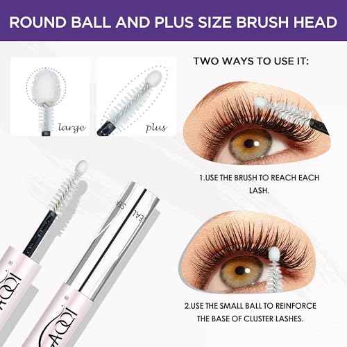 GAQQI Lash Cluster Glue, Lash Bond and Seal Waterproof, Bond & Seal Eyelash Glue for Clusters, Eyelash Adhesive Black Long-Lasting 72H, Latex-Free£¨5ml+5ml£©