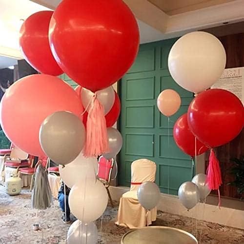 AZOWA 24 Inch Red Balloon 10 Large Latex Balloons for Party Wedding Birthday Baby Shower Decoration (Red, 10 Pcs)