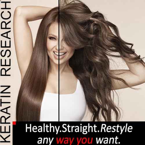 KERATIN RESEARCH Brazilian Keratin Hair Treatment Straightening Complex Blowout LONG Lasting Organic Natural Results with Argan Oil Keratina Brasilera