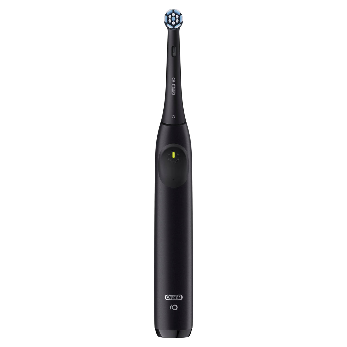 Oral-B Rechargeable Electric Toothbrush, iO2 Starter Kit, 3 Cleaning Modes, Automatic Pressure Sensor to Protect Gums, 2 Brush Heads, Night Black