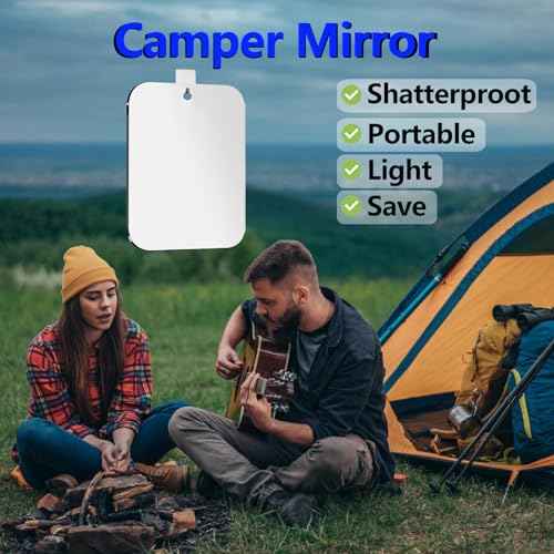 Shower Mirror Fogless for Shaving, Medium 8 x 6 inch Mirror for Wall Hanging, Frameless Portable Travel Camping Mirrors Shatterproof Handheld Locker Shave Mirrors Makeup Plastic Anti Fog Free Bathroom