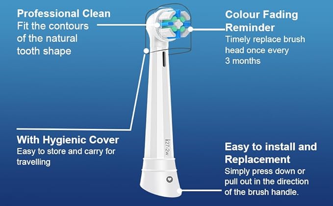 iO Replacement Heads Compatible with Oral B iO 2/3/4/5/6/7/8/9/10/Deep Clean Series Electric Toothbrush, IO Toothbrush Heads, Brush Heads with Medium-Hard bristles Care Your Teeth (8 White)