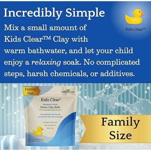 Kids Clear Detox Clay Bath, 100% Pure Sodium Bentonite - Cleansing and Purifying, by -Evenbetternow LLC ? 6 lb (96 oz) Family Value Size