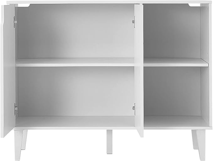 Panana Kitchen Buffet Cabinet Storage Sideboard with 2 Doors 2 Shelves, 41.8" L x 15" W x 32.5" H (White)
