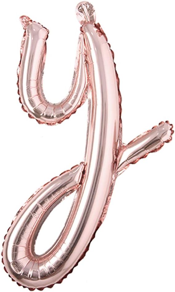 18 Inch Rose Gold Happy Birthday Balloons - Lowercase Letters Handwriting Style Balloons for Birthday Party Decoration