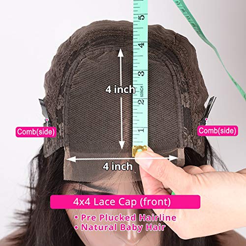 Mariska Lace Front Wigs Human Hair Straight 4x4 Closure wigs for Black Women 150% Density (22INCH)