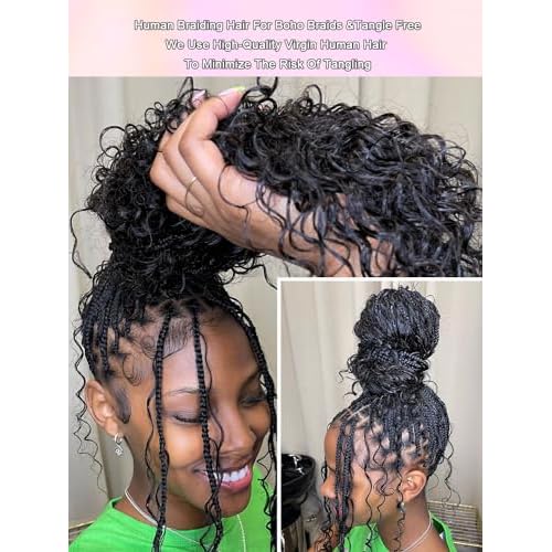 Boho Braiding Hair Bulk - 100g Micro Braiding Bundles: Human Hair Without Wefts