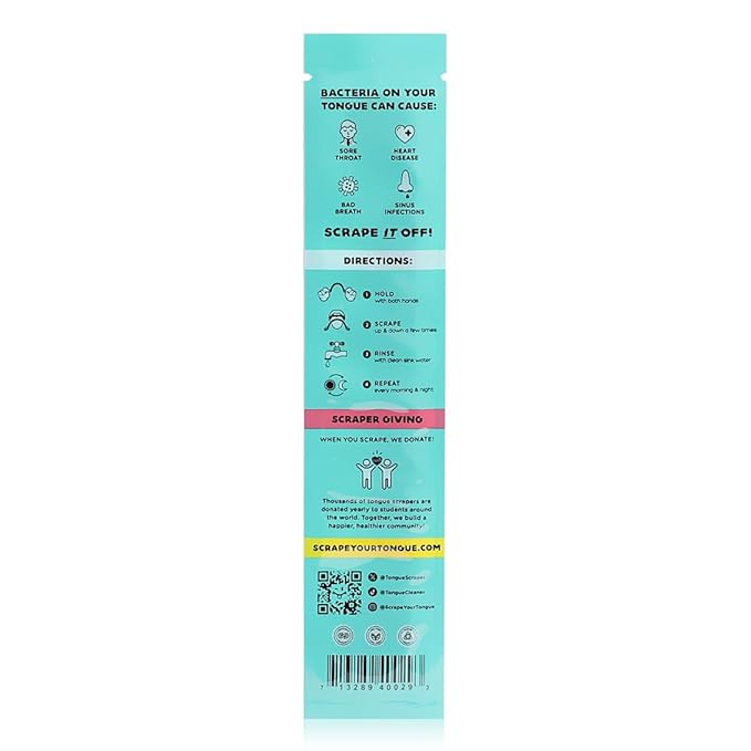 ScrapeYourTongue - #1 Daily Tongue Scraper for Oral Health. 100% Recyclable, Reusable, and Gag Proof Tongue Cleaner (1 Count (Pack of 1))